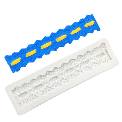 Pearl Rope Wave Flower Gemstone Shape Cake Side Lace Silicone Sugarcraft Mold Fondant Cake Decorating Tools