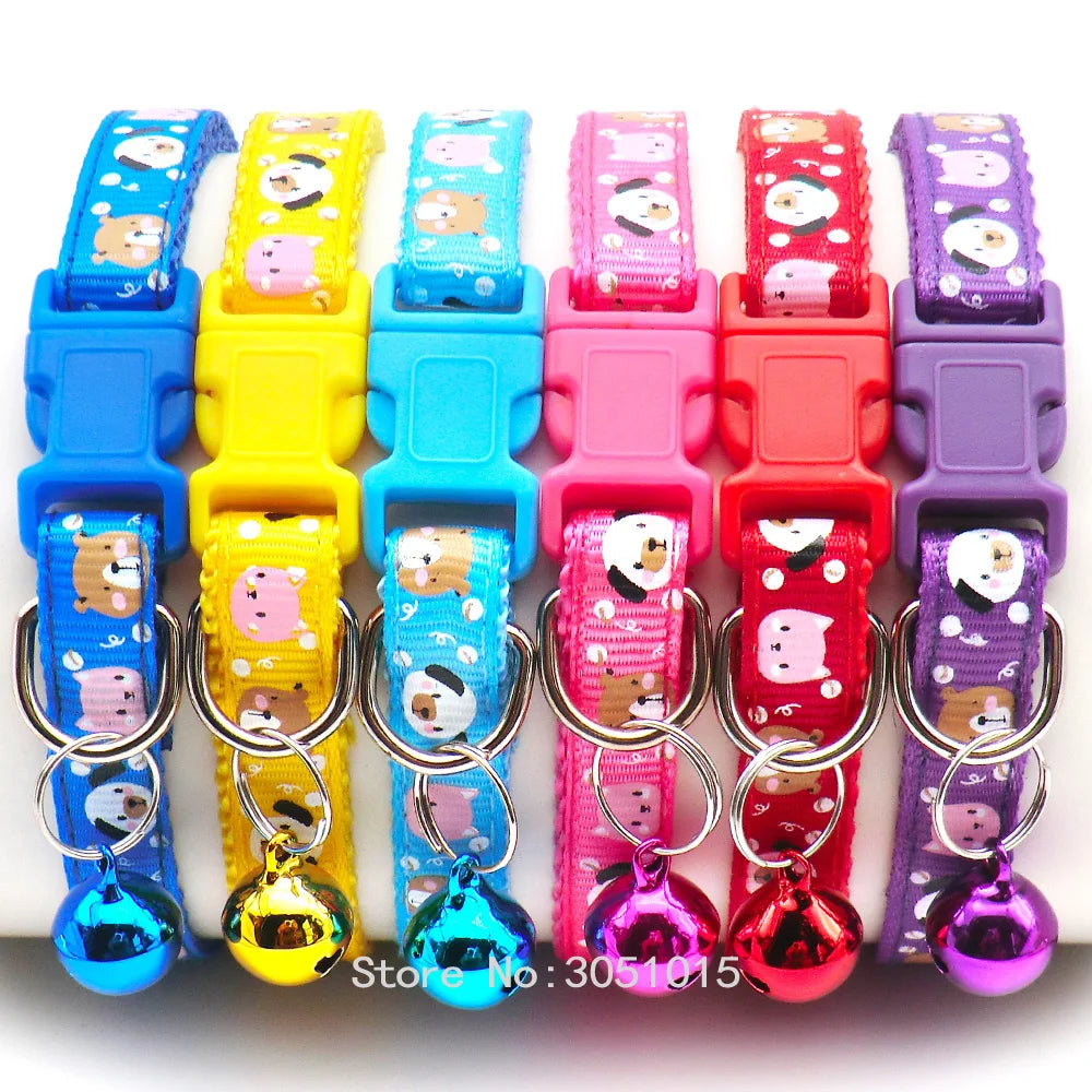 100Pcs Dog Collar With Bells Adjustable