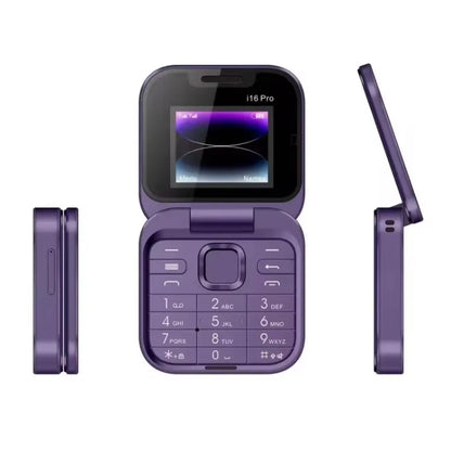 I16 Pro Dual Sim Non-Smartphone I16 Flip Phone Button Elderly 2g Phone  Feature F15 Mini Folding Mobile Phone