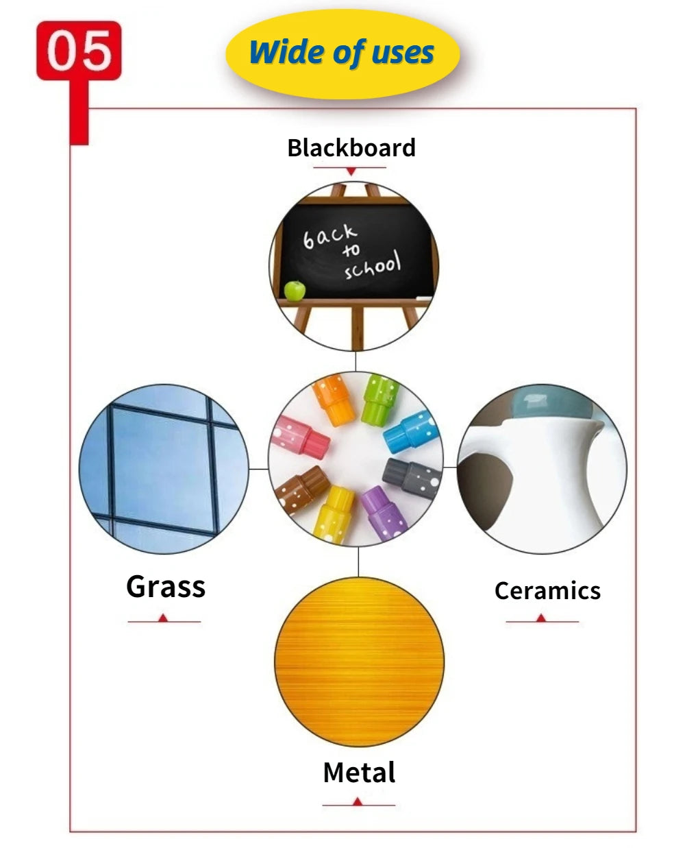 8Pcs Magnetic Erasable Whiteboard Marker Colors Set