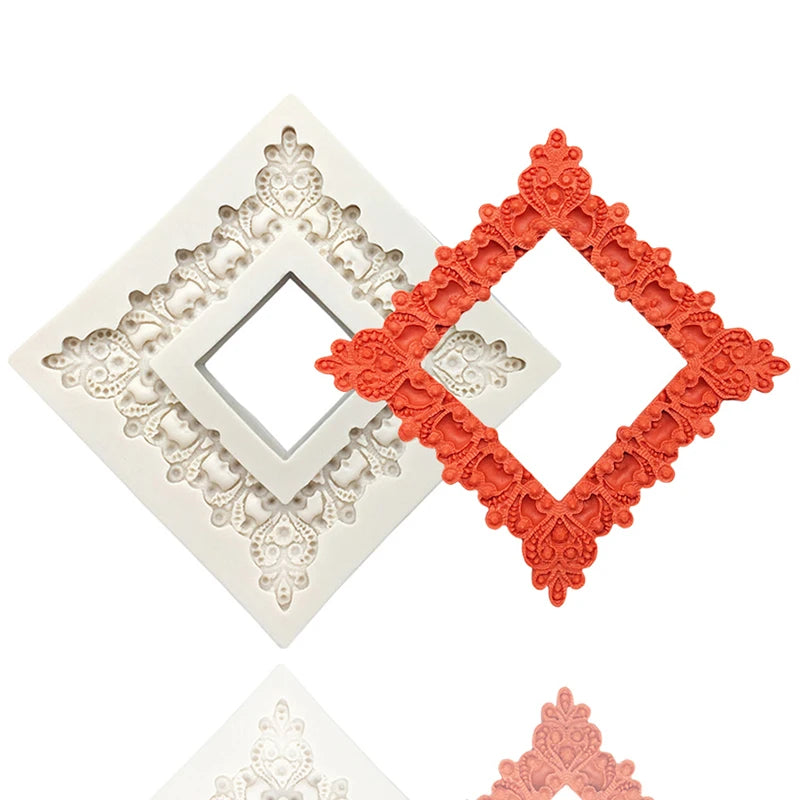 Photo Frame Mirror Silicone Mold Resin Tools Sugarcraft Cupcake Baking Mold Fondant Cake Decorating Tools