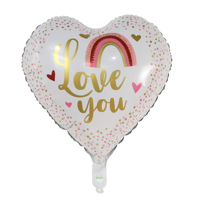 50‑Pack 18" Valentine’s Day Heart Foil Balloons – “I Love You” Helium Wedding & Romantic Party Decorations