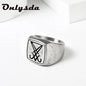 Vintage Lucifer Sigil Rock Ring – 316L Stainless Steel Seal