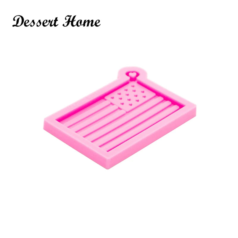 American Flag Silicone Mold – Shiny USA Resin Mold for Keychains & Jewelry Making