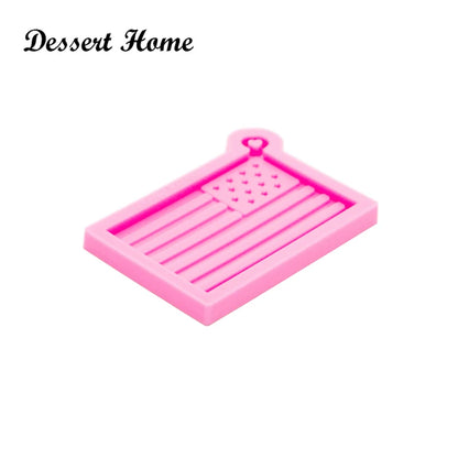 American Flag Silicone Mold – Shiny USA Resin Mold for Keychains & Jewelry Making