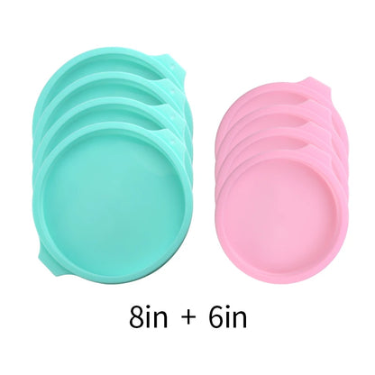 FAIS DU 2-8pcs Silicone Cake Pan 4/6/8inch Round Cake Layer Set Silicone Bakeware Mold for Baking Tools Rainbow Cake and Mousse