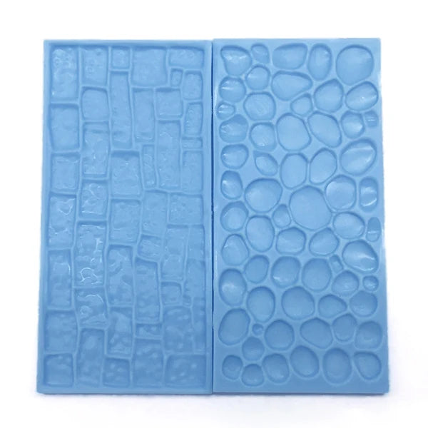 2pcs/set Stone Tree Bark Shape Embossed Bake Tool Fondant Cake Cupcake Decorating DIY Mold Tools Bakeware Cake Moulds