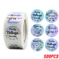 500pcs Rainbow Laser Thank You Stickers 1inch Small Business Stickers Adhesive Labels for Boutiques Wrapping Supplies