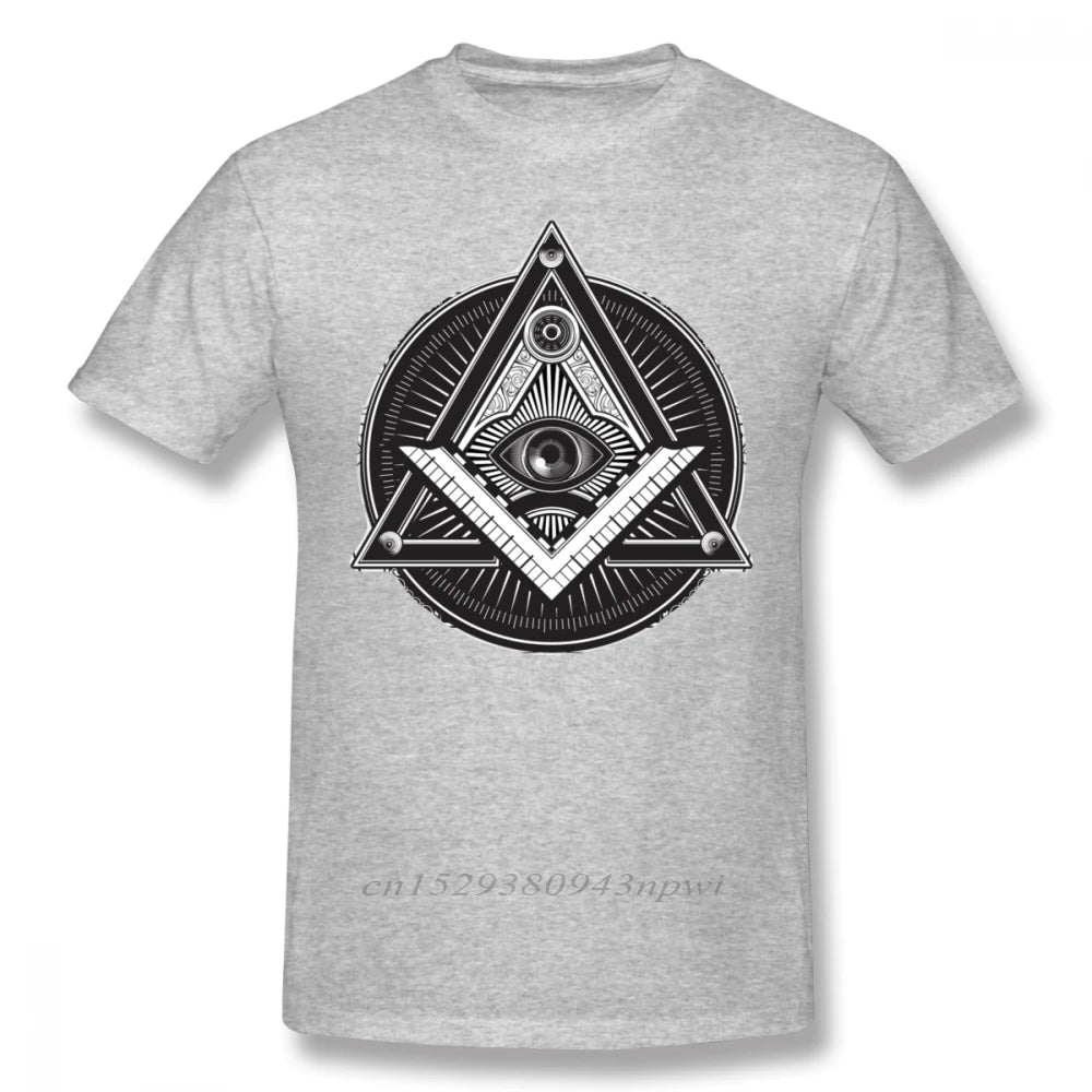 Illuminati T Shirt Illuminati T-Shirt Classic Short Sleeves Tee Shirt Graphic 3xl Male Funny 100% Cotton Tshirt