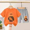 Summer Boys Sportswear Set Trendy Casual T-Shirt and Shorts Short-Sleeved Suit for Baby Boys