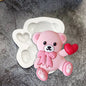 Bear LOVE Heart Silicone Sugarcraft Mold Resin Tools Cupcake Fondant Cake Decorating Tools