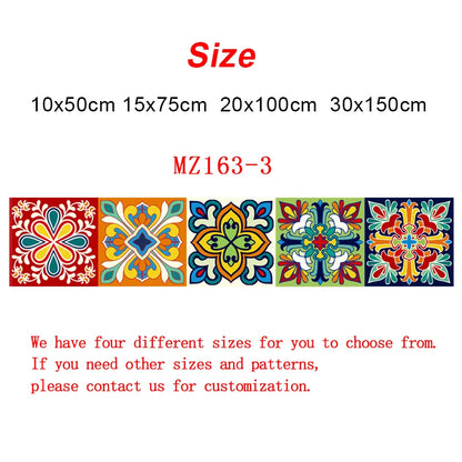 Colorful Pattern Ceramic Tiles Wall Sticker Tables Bathroom Kitchen Home Decor Wall Decals Waterproof Peel & Stick PVC Art Mural