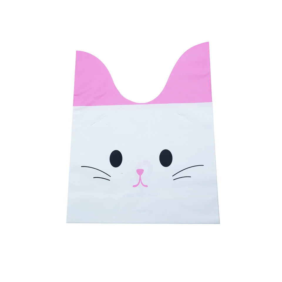 20PCS Kids Birthday Party Decoration Easter Carrot Candy Bag Easter Rabbit Gift Bag Candy Cones Transprant Plastic Bag