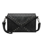 JIEROTYX Women's Fashion Tote Skull Prints And Skull-Shaped Rivets Messenger Travel Crossbody Femininas Black Punk Handbags