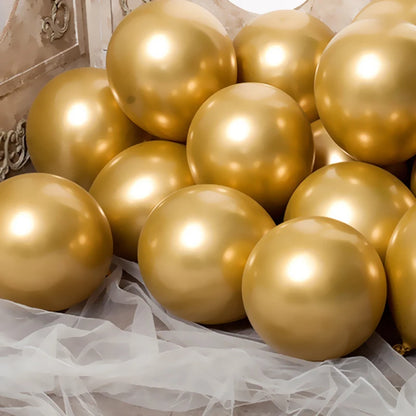 30/50/100pcs 5/10inch Metal Gold Silver Blue Green Purple Latex Balloons Wedding Happy Birthday Metal Chrome Air Helium Balloon