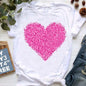 Rainbow Heart Print Lgbt T Shirt Summer Top Female T-Shirt Cute Girl Tumblr Clothes Tee Shirt Femme Streetwerar 90s 00s Tshirt