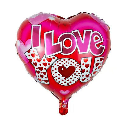 50‑Pack 18" Valentine’s Day Heart Foil Balloons – “I Love You” Helium Wedding & Romantic Party Decorations