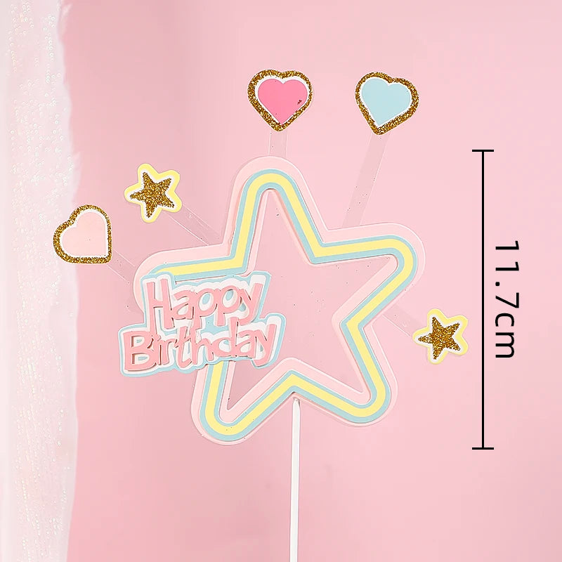 Smiling Face Cloud Rainbow Cake Topper Birthday Cake Baby Shower Kids Christening Birthday Party Wedding Cake Topper Decoratings