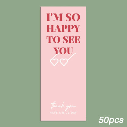 20-50pcs This Package Nice To Meet You Too Sticker Seal Label Thank You Small Business Handmade Merchandise Decoration Stickers