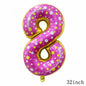 32Inch Donut globos Foil Balloon Fruit Ice Cream Helium Balloon Birthday Party Decoration Kids Toy Sweet Digital baby shower