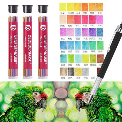 Mechanical Sketch Pencil 2.0mm – Includes 36‑Color Drawing Leads & Replacement Lead Set