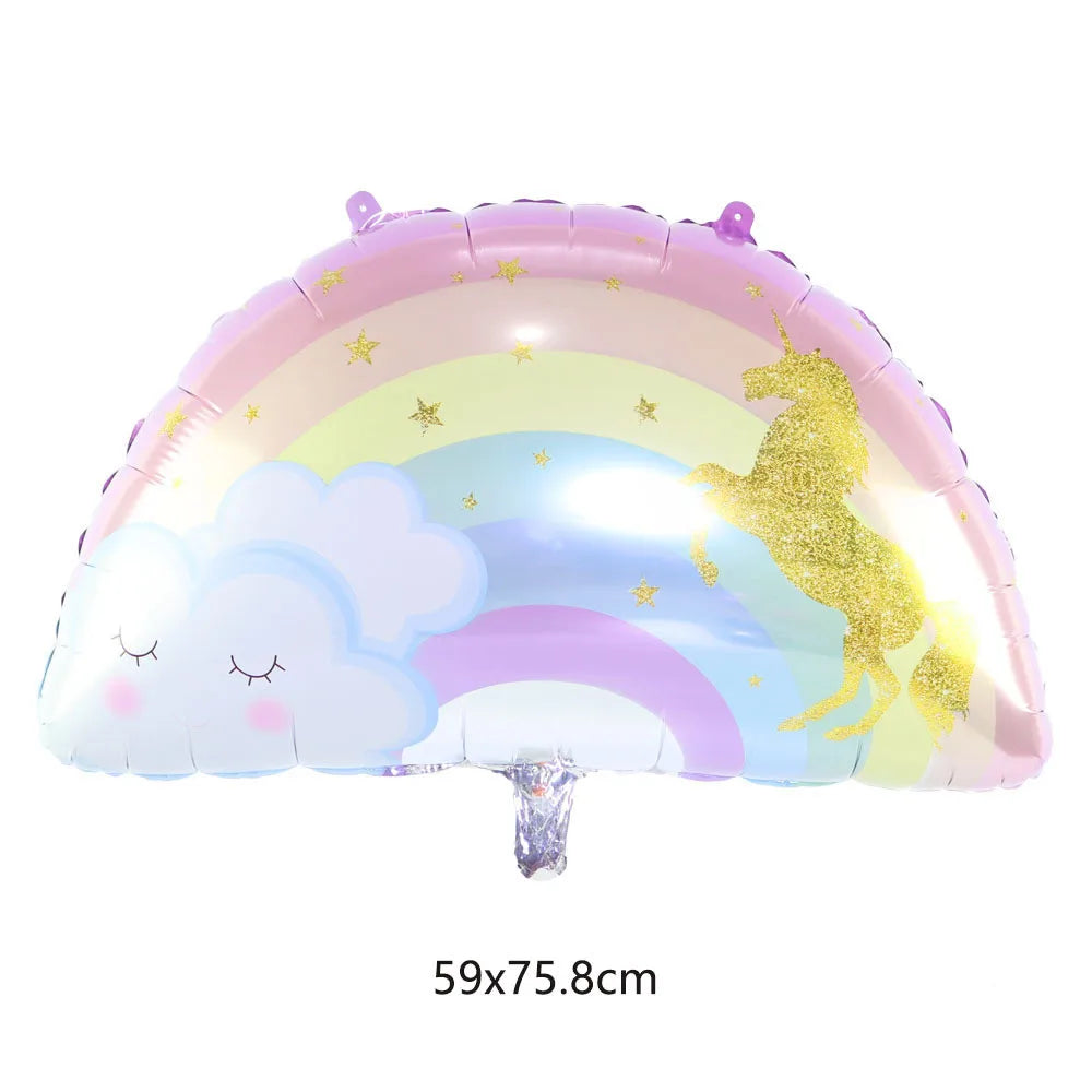 New large cloud rainbow series aluminum film balloon children's toy birthday party kindergarten classroom decoration supplies