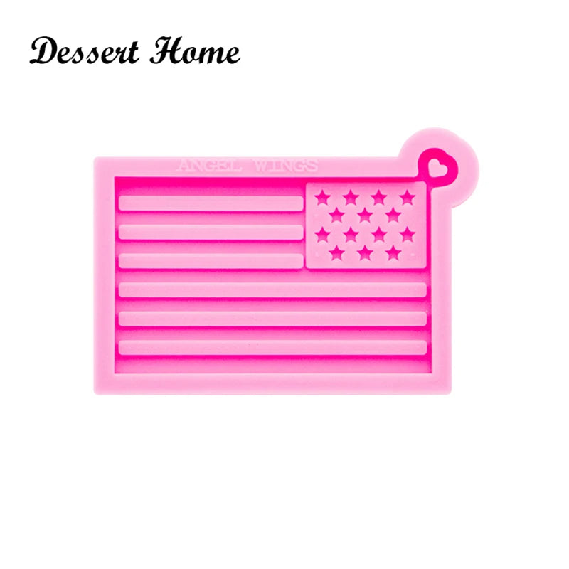 American Flag Silicone Mold – Shiny USA Resin Mold for Keychains & Jewelry Making