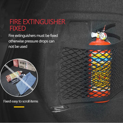 Universal Car Trunk Mesh Organizer – Tailgate Storage Net & Seat‑Back Pocket with Magic Tape