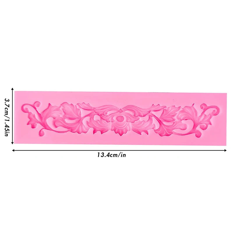 Baroque Style Curlicues Scroll Lace Fondant Silicone Mold Cake Border Decoration Cupcake Top Decoration Mold