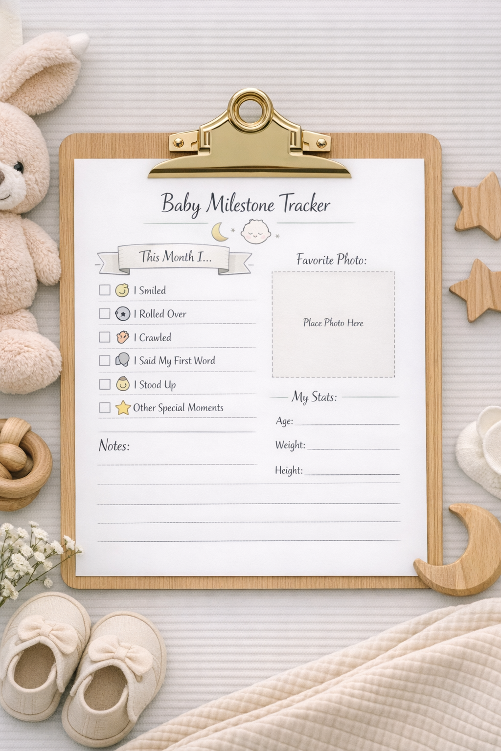 Baby Milestone Tracker – Printable