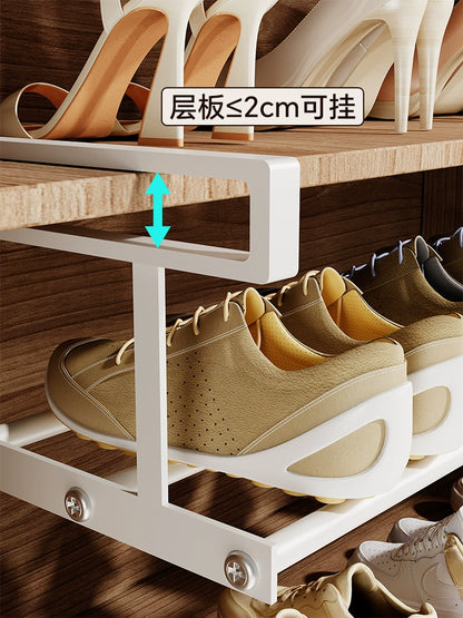 For Home Shoe Cabinet Storage Rack Installation-Free Retractable Lower Hanging Suspended Special Slippers Storage Rack Space-Saving Handy Gadget