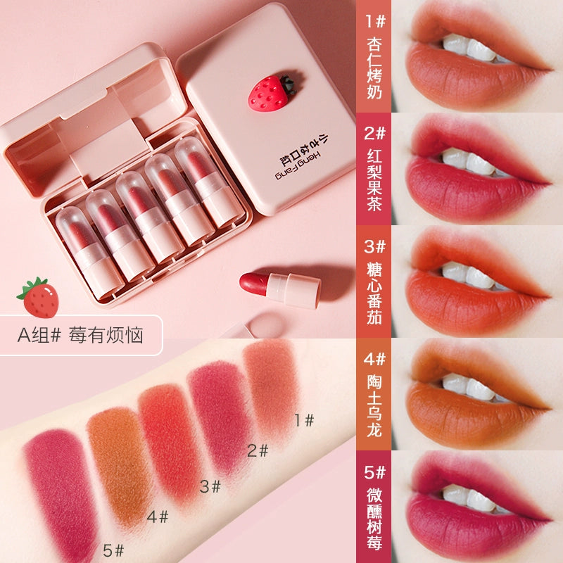 Sample Fruit Yellow Skin White Portable Lipstick in a Box