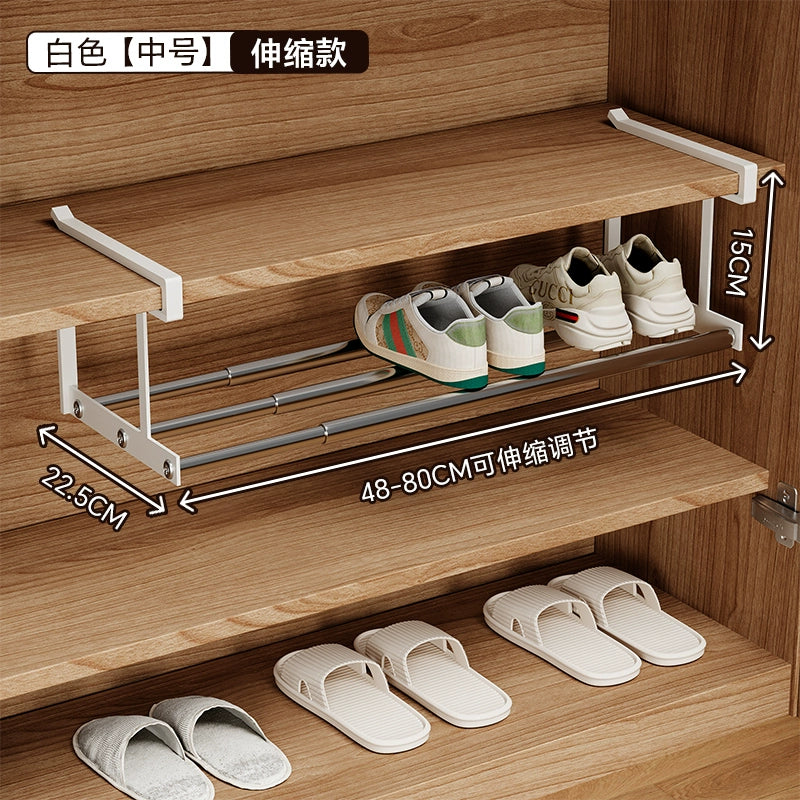 For Home Shoe Cabinet Storage Rack Installation-Free Retractable Lower Hanging Suspended Special Slippers Storage Rack Space-Saving Handy Gadget