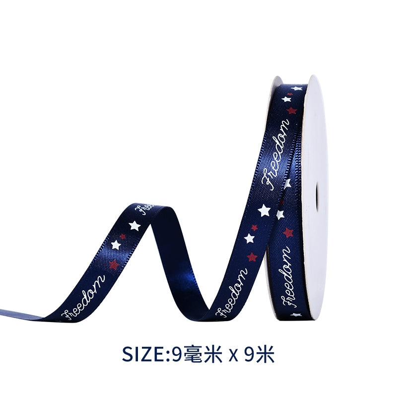 Yao Ming Ribbon Cross-Border Hot Sale Independence Day Element Ribbon Gift Box Package Ribbon Handmade DIY Ribbon