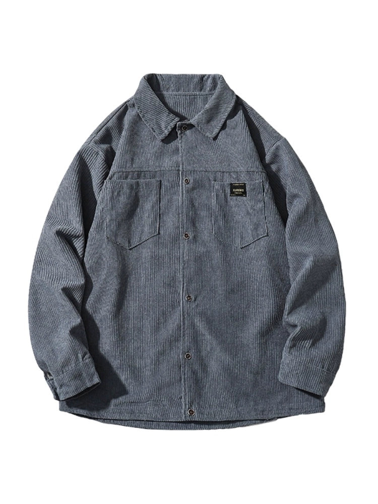 Trendy Corduroy Fall and Winter Loose Lapels Raccoon Outwear