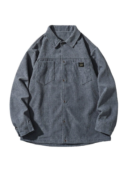 Trendy Corduroy Fall and Winter Loose Lapels Raccoon Outwear