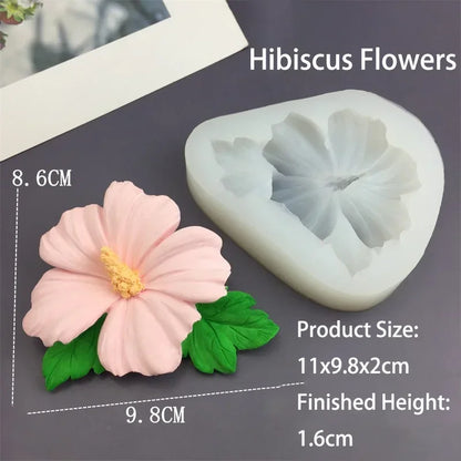 3D Flower Shape Fondant Mold Aromatherapy Candle Silicone Mold Cake Chocolate Decoration Baking Tool Craft Gifts Making Mould