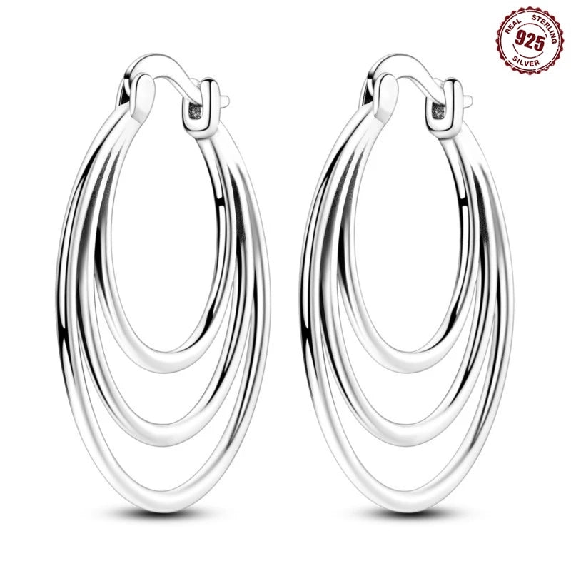 925 Sterling Silver Hoop Earrings Simple Sleeping Cat Earrings For Engagement Wedding Party Birthday Jewelry Gift