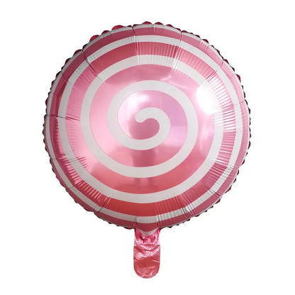 10pcs 18" Lollipop Swirl Foil Balloons – Candy Themed Round  Balloons for Birthday Party, Baby Shower, Carnival, Holiday Decor