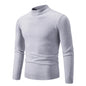 Men's Half Neck Basic Solid Sweaters Round Neck Elastic Pullovers