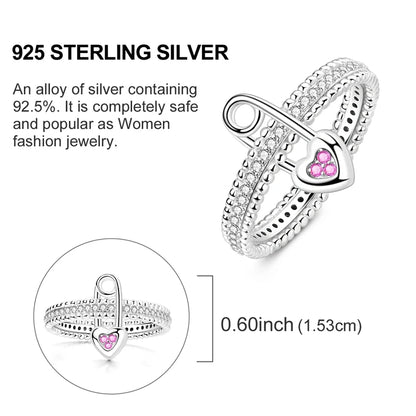 Rings Original 925 Sterling Silver Rings Simple Zircon Heart Ring For Wedding Valentine's Day Women Ring Jewelry Gift