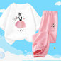Teens Girls' 2-Piece Fashion Outfit: Princess Short Sleeve T-Shirt and Long Pants Tracksuit Set