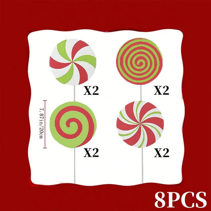 Christmas Party Decorations Xmas Tree Picks Large Peppermint Lollipop Christmas Picks for Tree Cute Candy Picks Ornaments