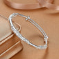 925 Sterling Silver Full-blown Flowers Bracelet