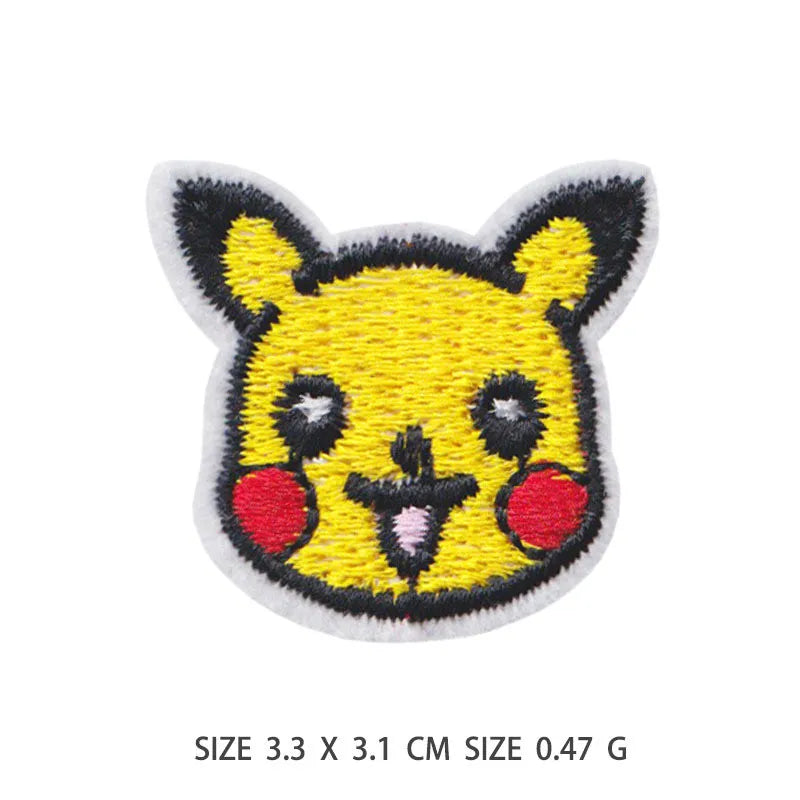 30‑Style Pokemon Embroidery Cloth Patches – Pikachu & Cartoon Iron‑On/Sew‑On Appliques for DIY Clothing