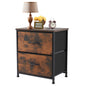 Nightstand  Storage  For Bedroom with 2 Fabric Drawers JHK
