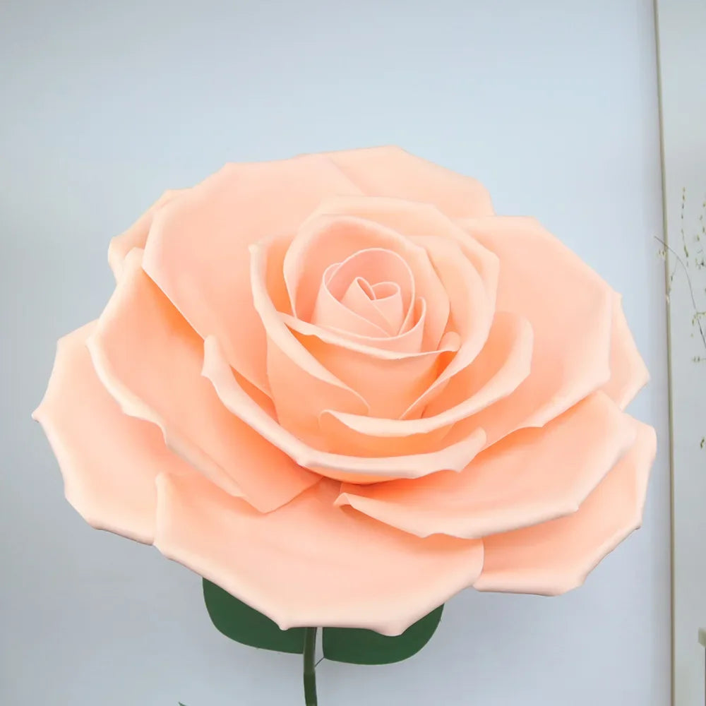 40-60CM Artificial Rose Head Wedding Decoration Large Event Decoration Shopping Mall Window Photography Props 3D PE Flowers