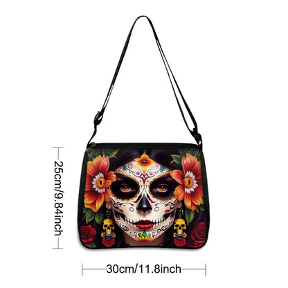 Day of the Dead Skull Crossbody – Mexico Print Messenger Bag for Travel & Everyday Use