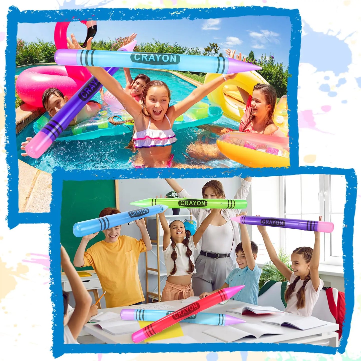 Jumbo Inflatable Crayon Balloon Neon Back to School Party Decoration First Day Of School Classroom Supplies