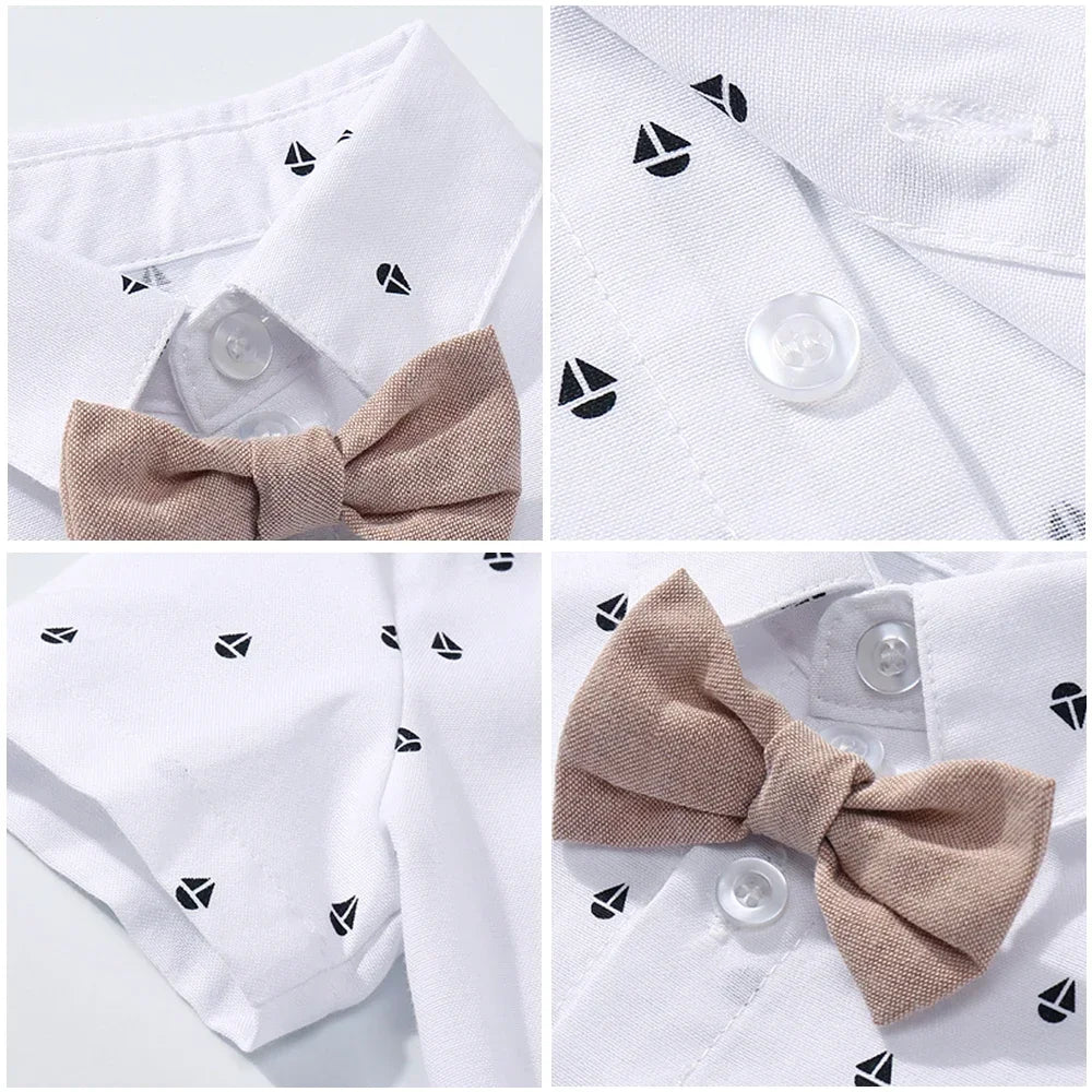 Kids Boys Formal Party Outfits Clothes Set Wedding Birthday Toddler Boy Gentleman Handsome Children Elegant Suit 1 2 3 4 5 Years
